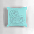 Plush pillow featuring the romantic lyrics of Elvis Presley's classic song "I Can't Help Falling in Love"