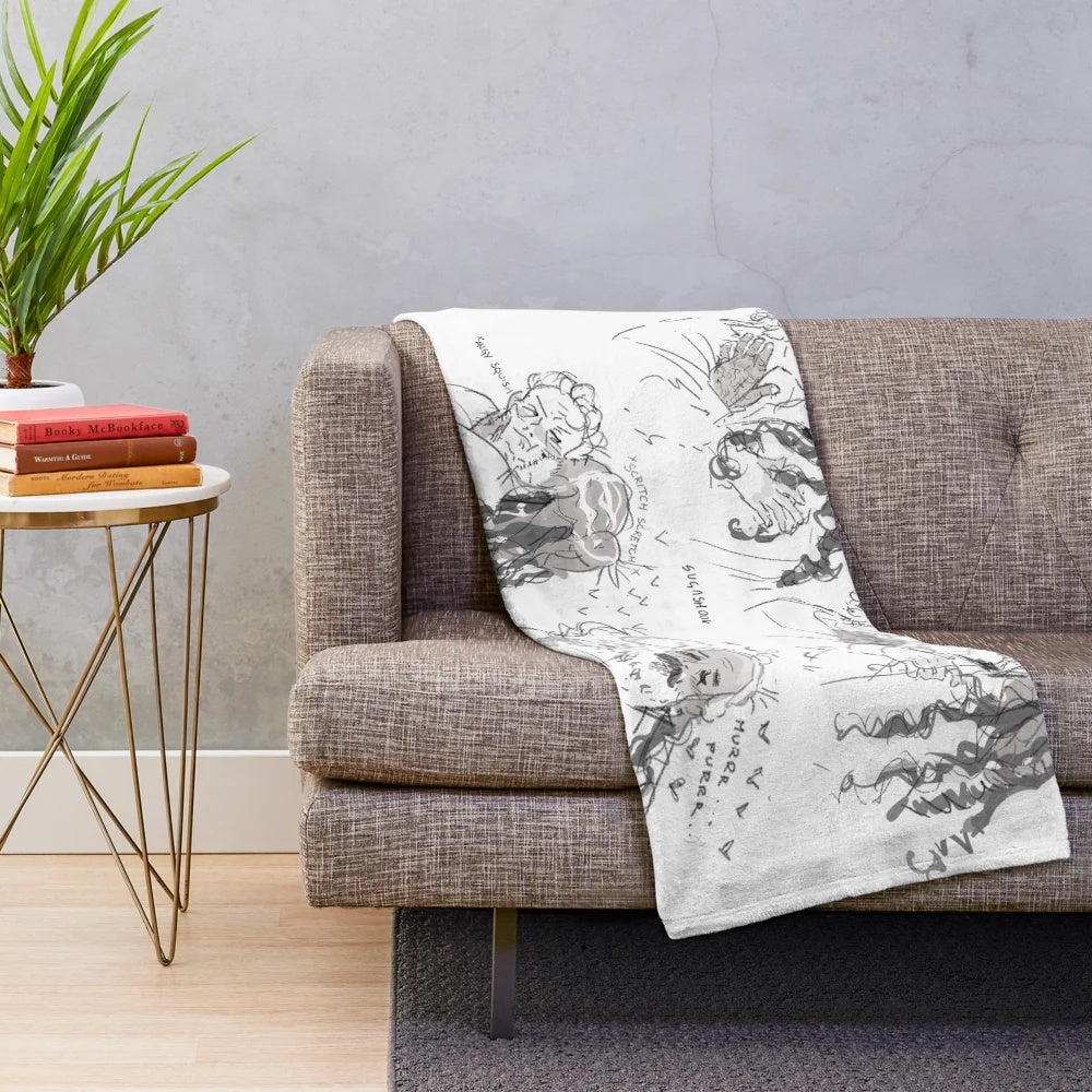 Plush blanket with a romantic design for couples