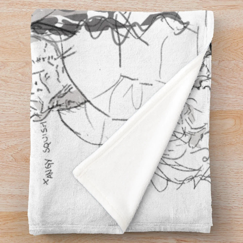 Plush blanket with a romantic design for couples
