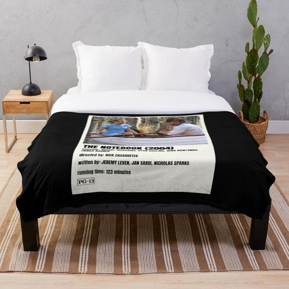 Cozy plush blanket featuring scenes from the romantic movie The Notebook