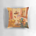Puuung illustration pillow featuring a colorful, romantic landscape scene