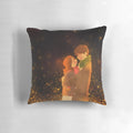 Puuung illustration of a happy couple on a cozy holiday-themed pillow