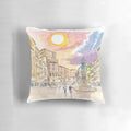 Romantic pillow with scenic view of Rome's Campo dei Fiori square