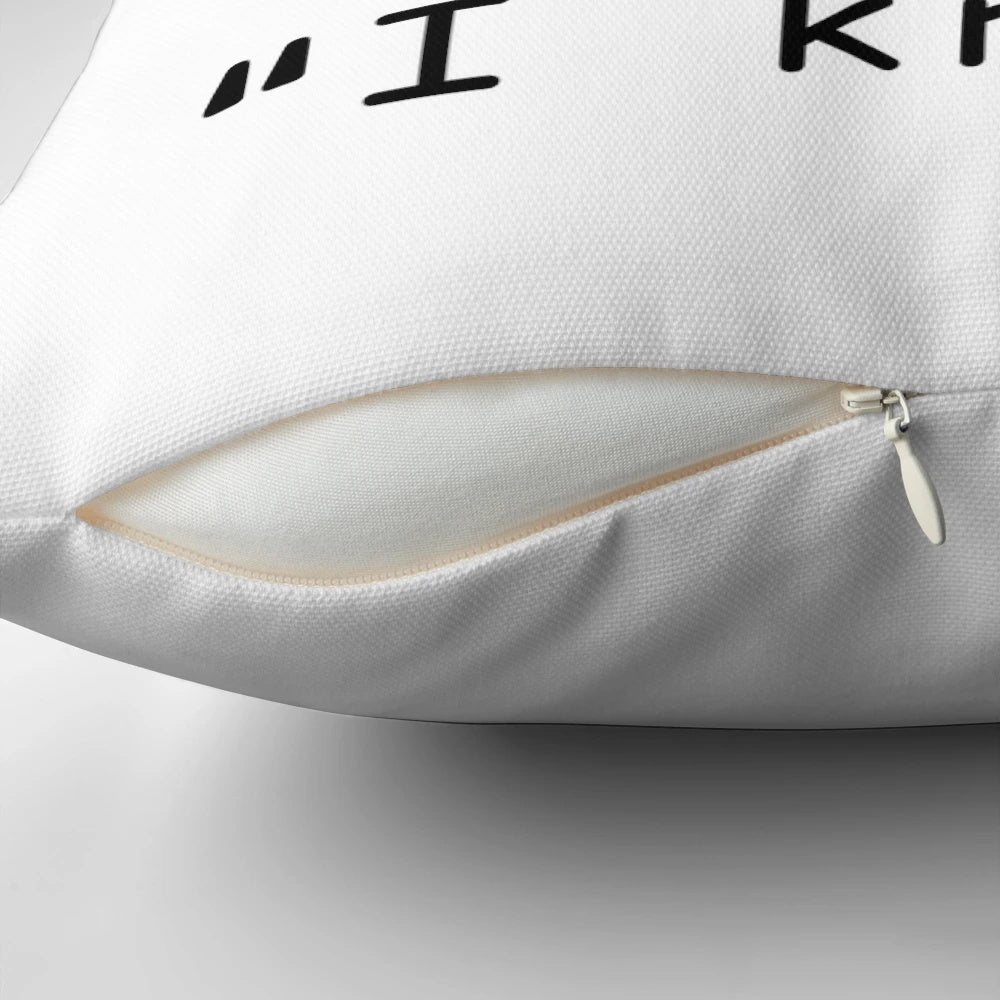 "Star Wars" inspired romantic couples pillow with Han Solo and Princess Leia quote