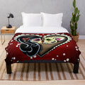 Sugar skull lovers plush blanket featuring a romantic Mexican folk art inspired couple