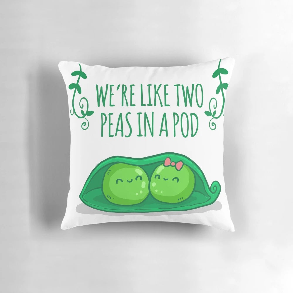 Two peas in a pod shaped heart pillow for Valentine's Day