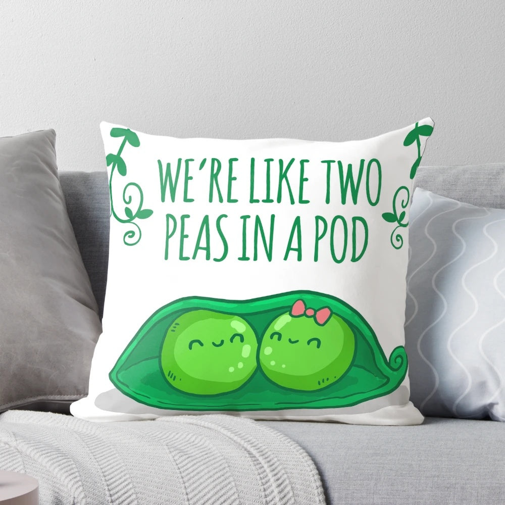 Two peas in a pod shaped heart pillow for Valentine's Day