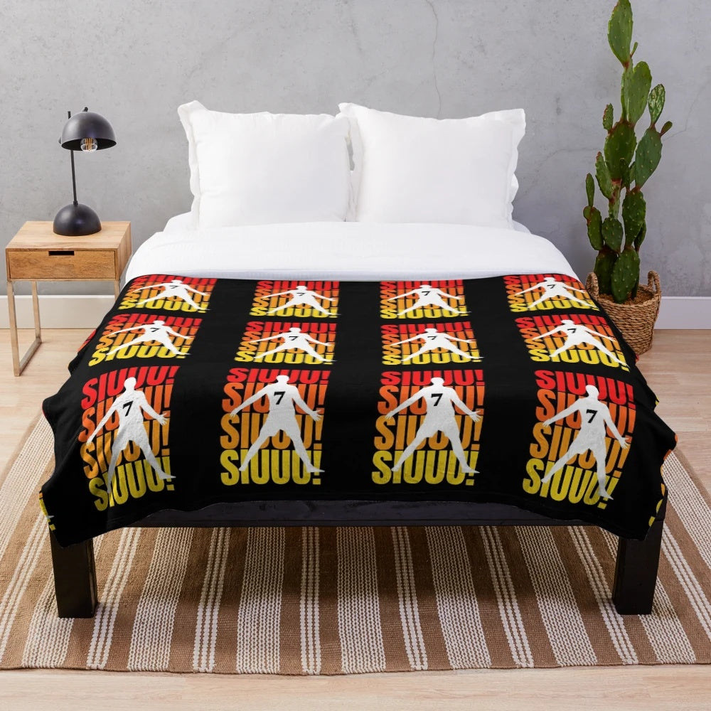 Ronaldo Plush Blanket with Siu Celebration Graphic