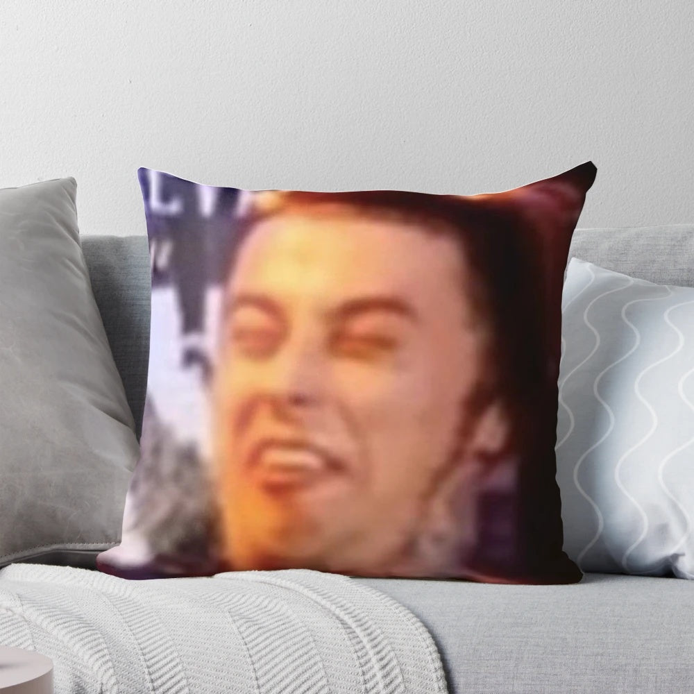 Ronnie Radke Falling in Reverse Metal Pillow, featuring the iconic "Crazy Face Guy" image