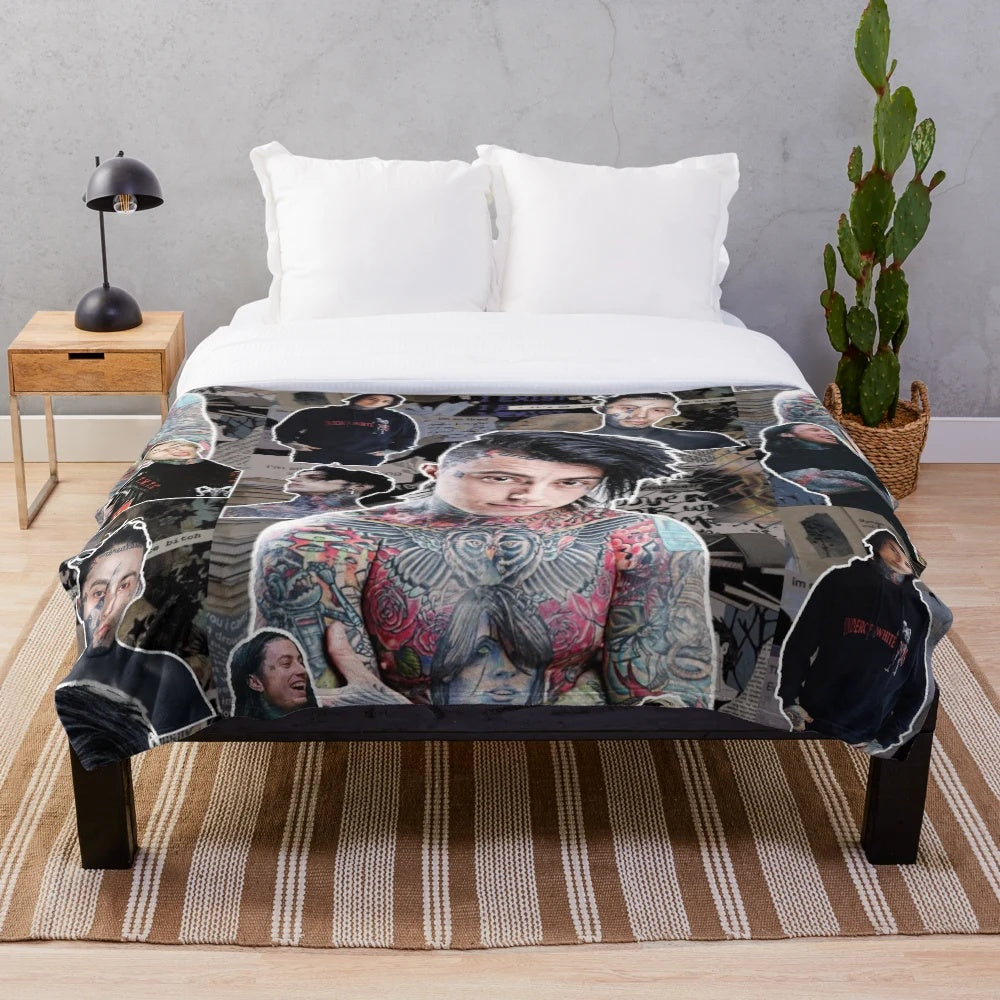 Ronnie Radke photo collage plush blanket