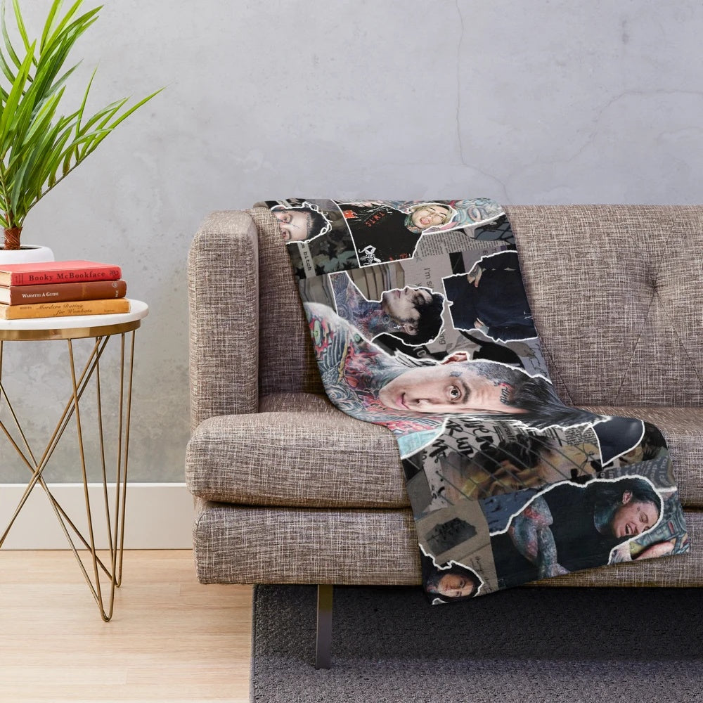 Ronnie Radke photo collage plush blanket