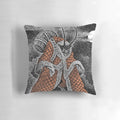 Rooftop pillow with a spooky Santa Claus design, perfect for holiday home decor.