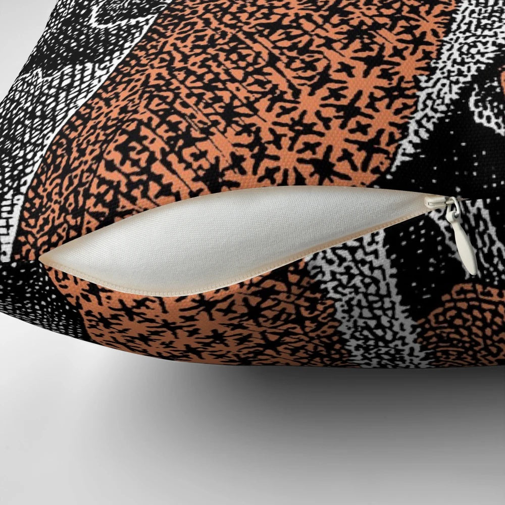 Rooftop pillow with a spooky Santa Claus design, perfect for holiday home decor.