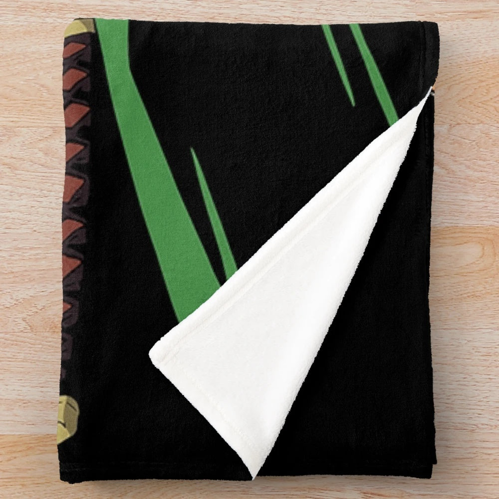 Roronoa Zoro inspired plush blanket featuring the popular One Piece anime character