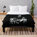 Rory Gallagher music inspired plush blanket with guitar and band logo artwork
