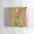 Rosary Pillow featuring a traditional depiction of the Virgin Mary and the Holy Rosary