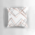 Rose gold and white triangle abstract geometric pattern throw pillow