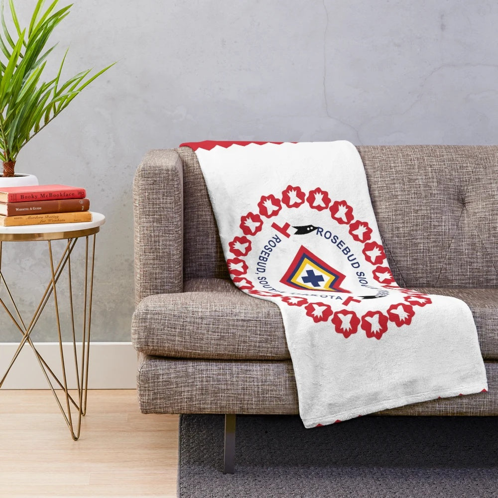 Plush blanket featuring the flag of the Rosebud Sioux Tribe of the Rosebud Indian Reservation, USA