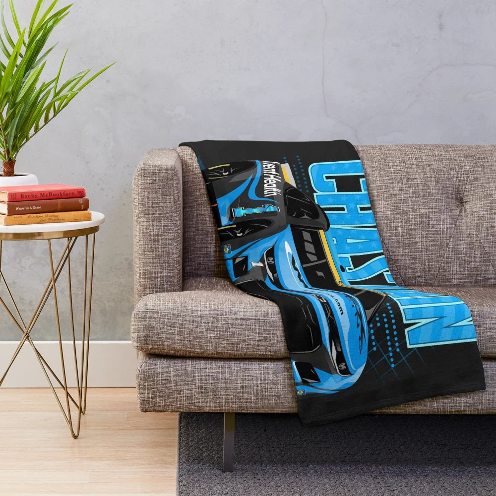 Ross Chastain themed plush blanket with Nascar Cup Series branding