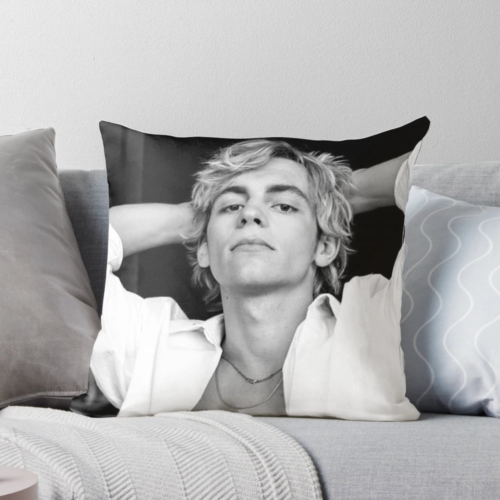 Ross Lynch themed decorative pillow with summer aesthetic design