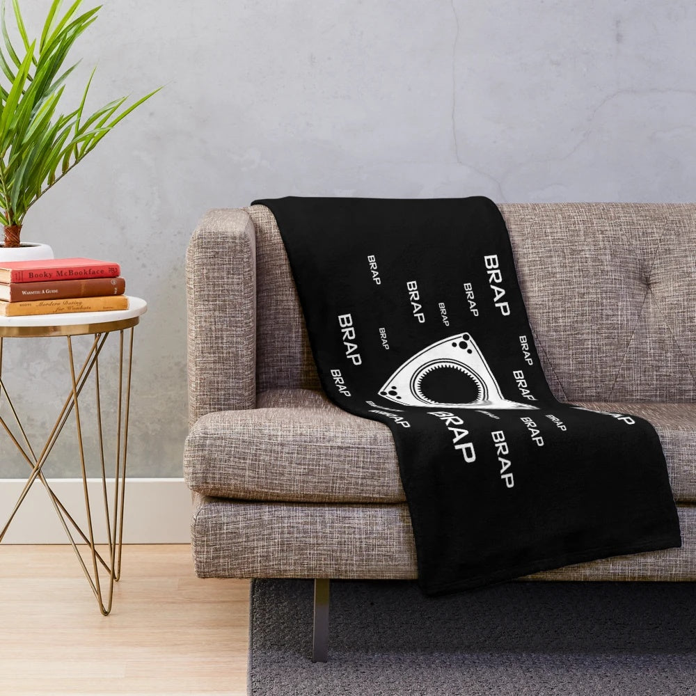 Mazda rotary engine inspired plush blanket with Rotary 'Brap' design