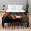 Rottweiler Metzgerhund digital art inspired plush blanket