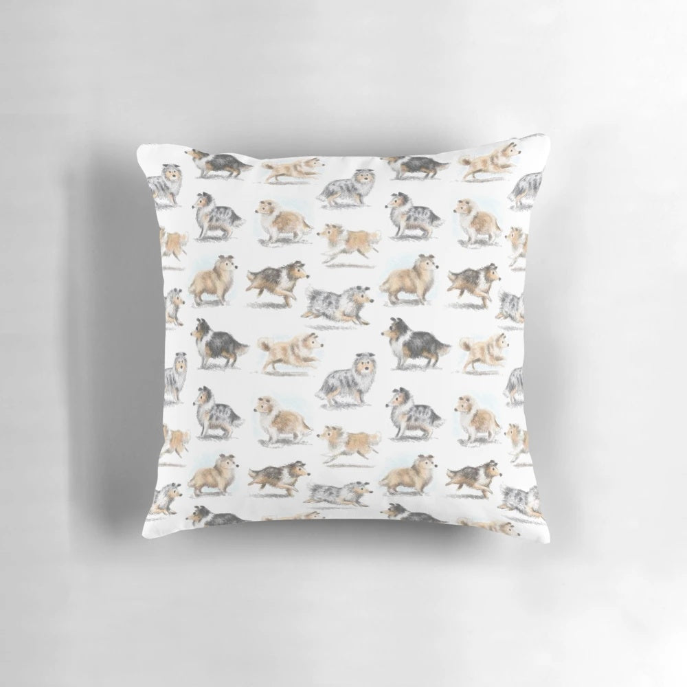 Rough collie herding dog breed pillow