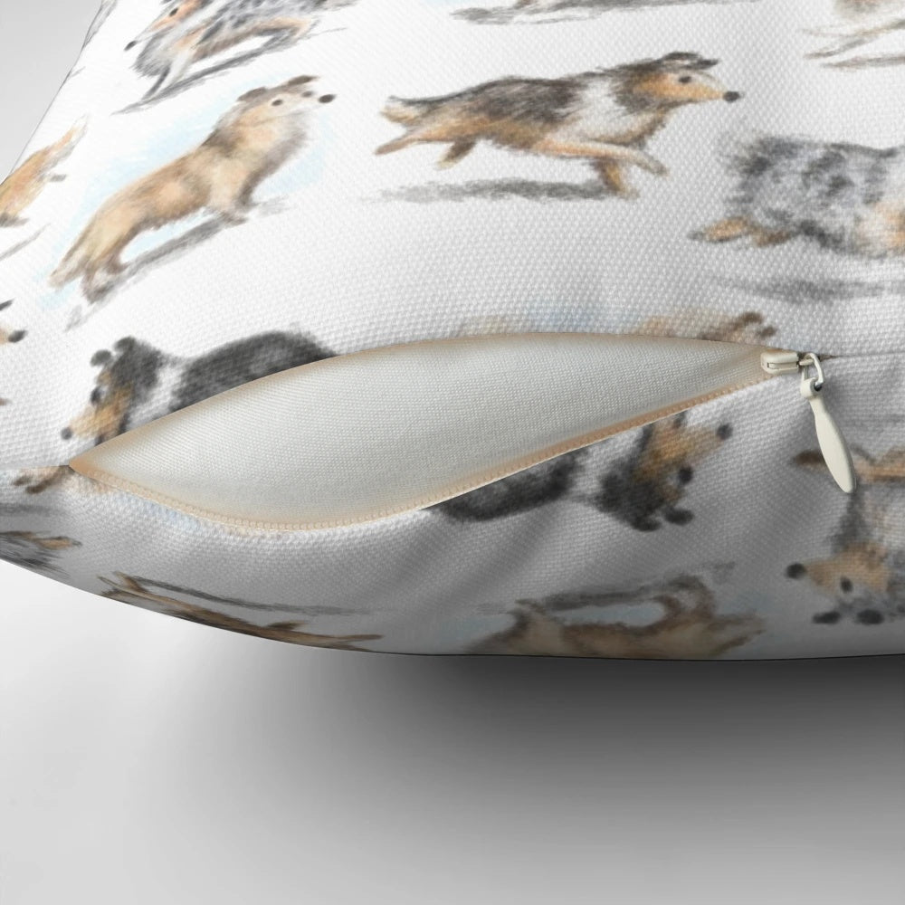 Rough collie herding dog breed pillow