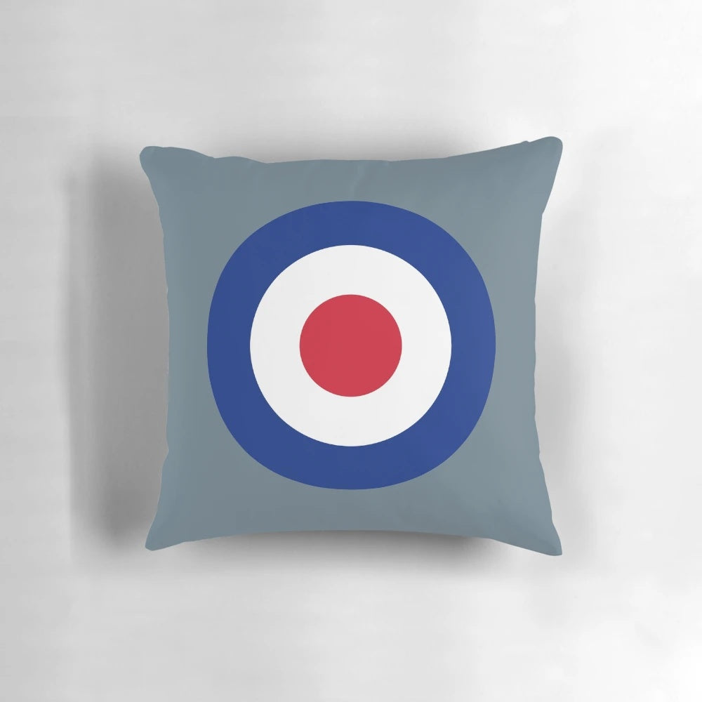 Roundel-Inspired Throw Pillow featuring the iconic Royal Air Force insignia