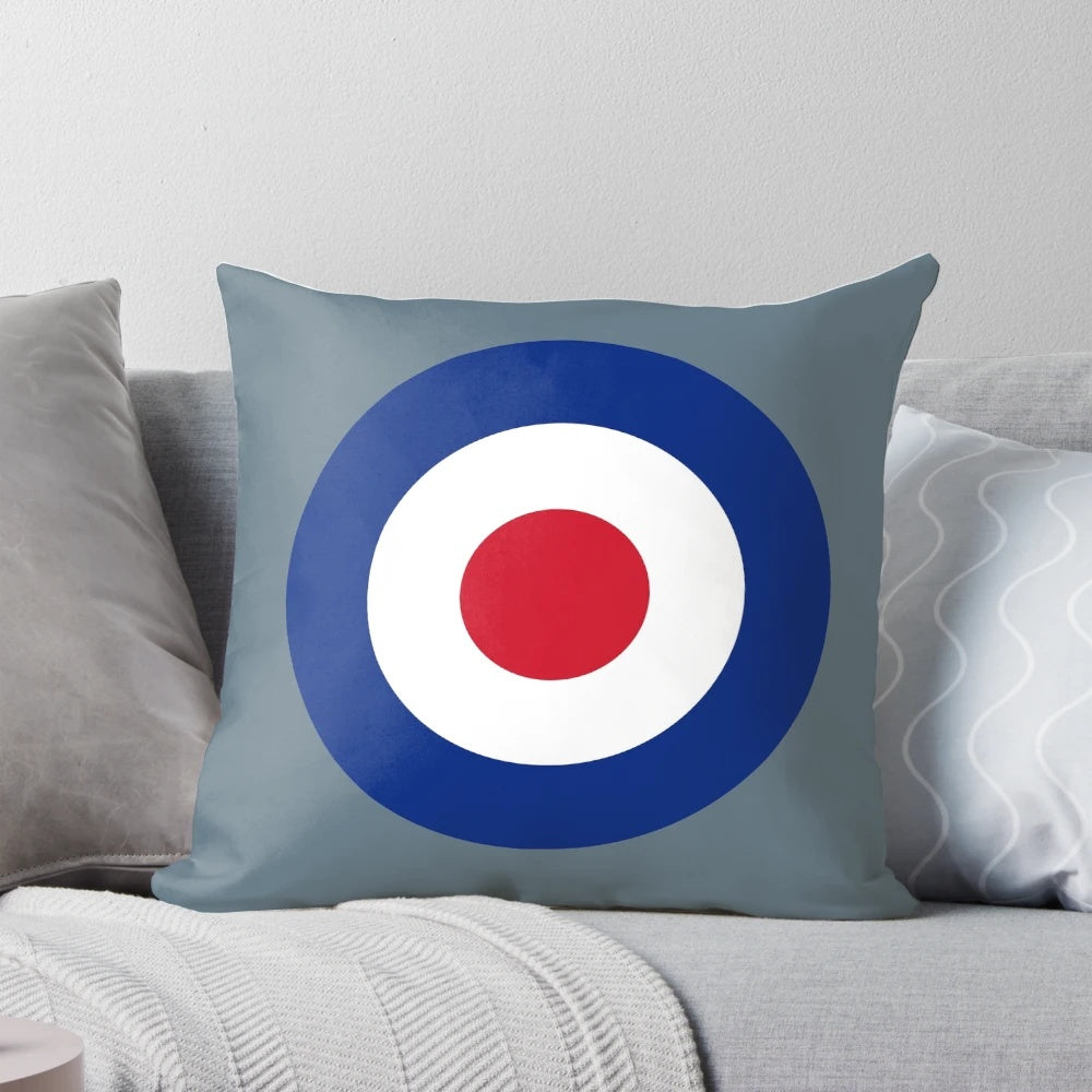 Roundel-Inspired Throw Pillow featuring the iconic Royal Air Force insignia