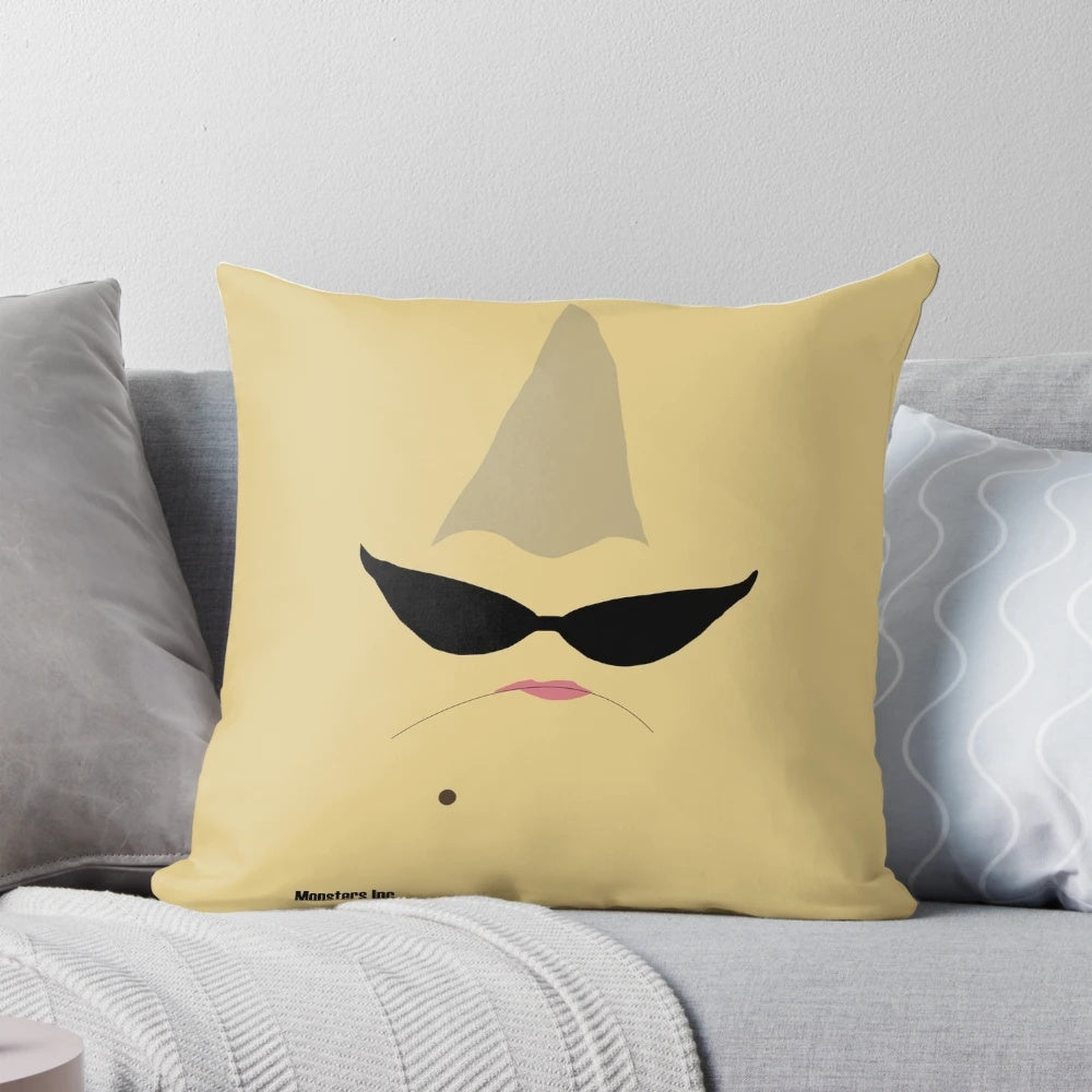 Roz minimalist pillow featuring the character from the Disney Pixar animated film Monsters Inc