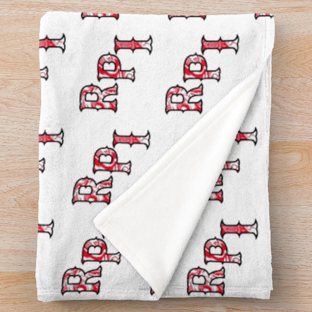 RPI-inspired plush blanket with Rensselaer Polytechnic Institute logo