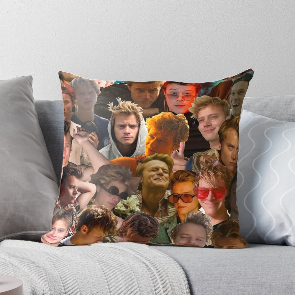 Rudy Pankow inspired custom photo collage throw pillow