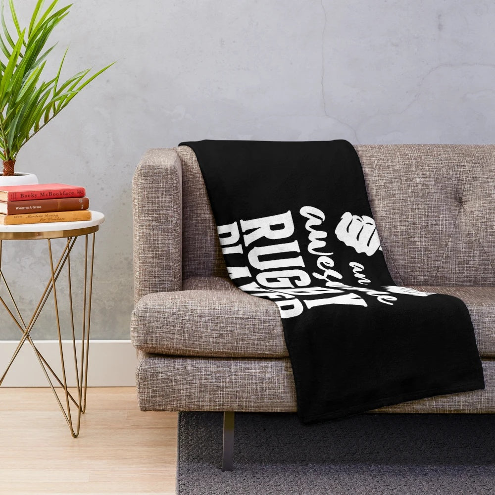 Rugby Player Plush Blanket