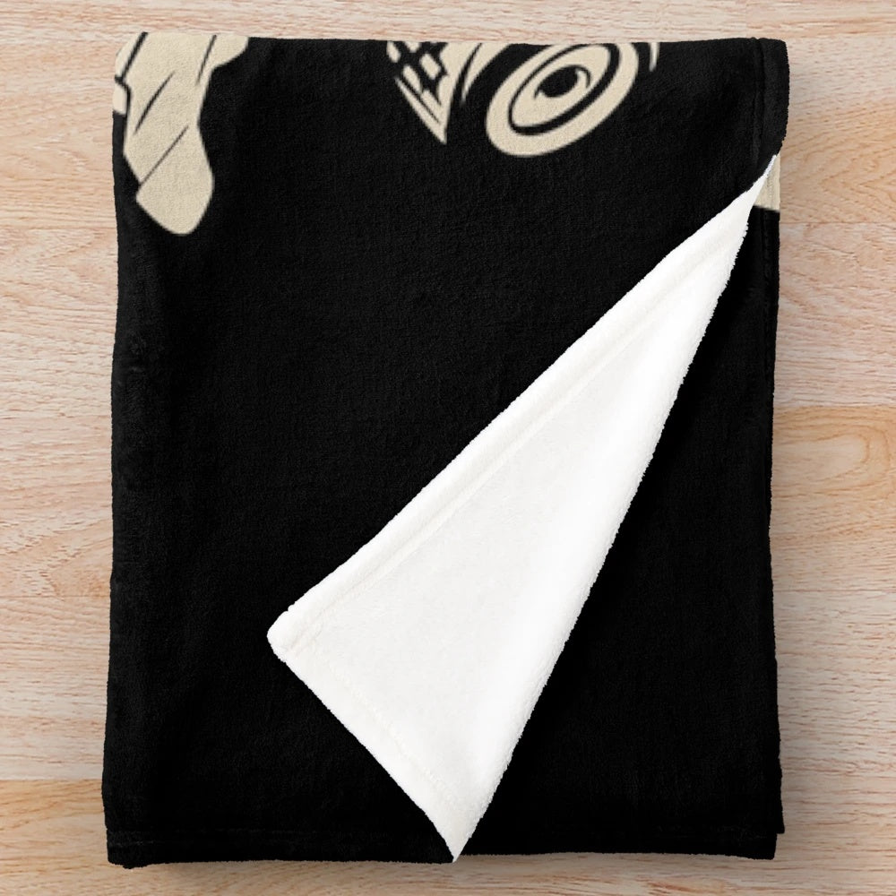 Plush blanket featuring an ATV quad racing design