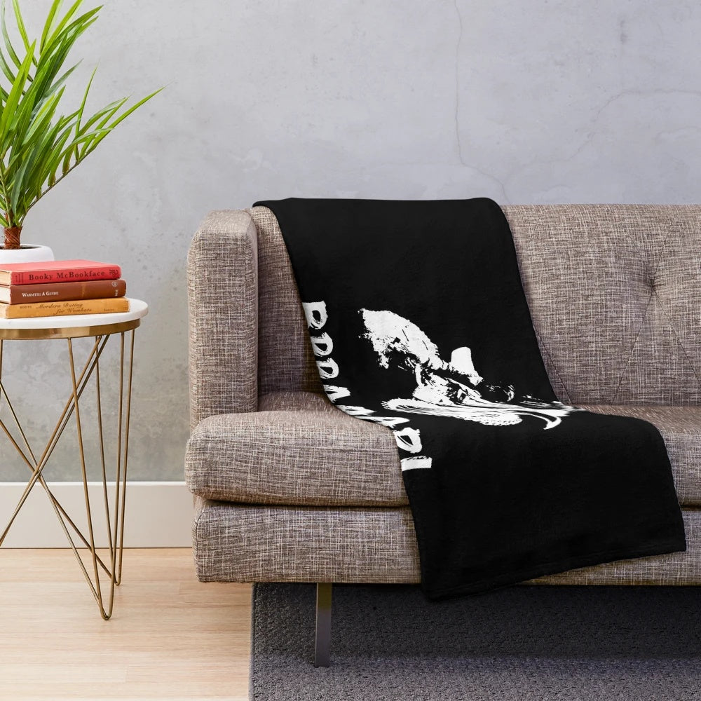 Dirt bike plush blanket with motocross and off-road design