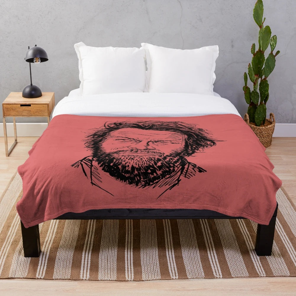 Rugged Italian Cinema-Inspired Plush Blanket with focus keyword