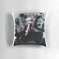 A soft, plush pillow featuring the character Rumia from the Touhou anime series, surrounded by a dark, gothic atmosphere.