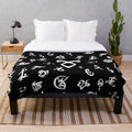 Runes themed plush blanket featuring Shadowhunters characters and symbols