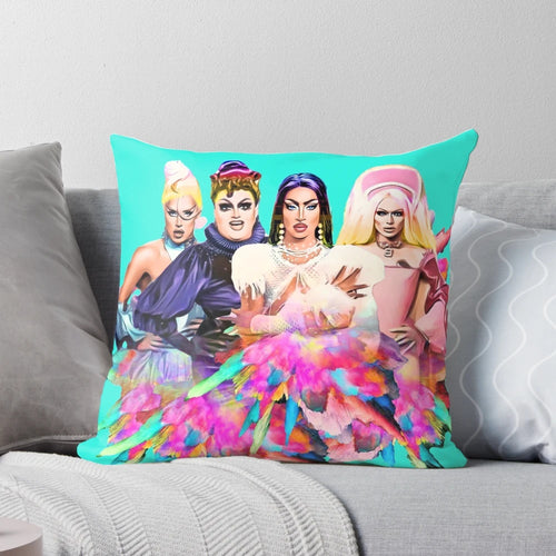 "RuPaul's Drag Race UK United Kingdolls Pillow featuring the queens of the UK franchise"