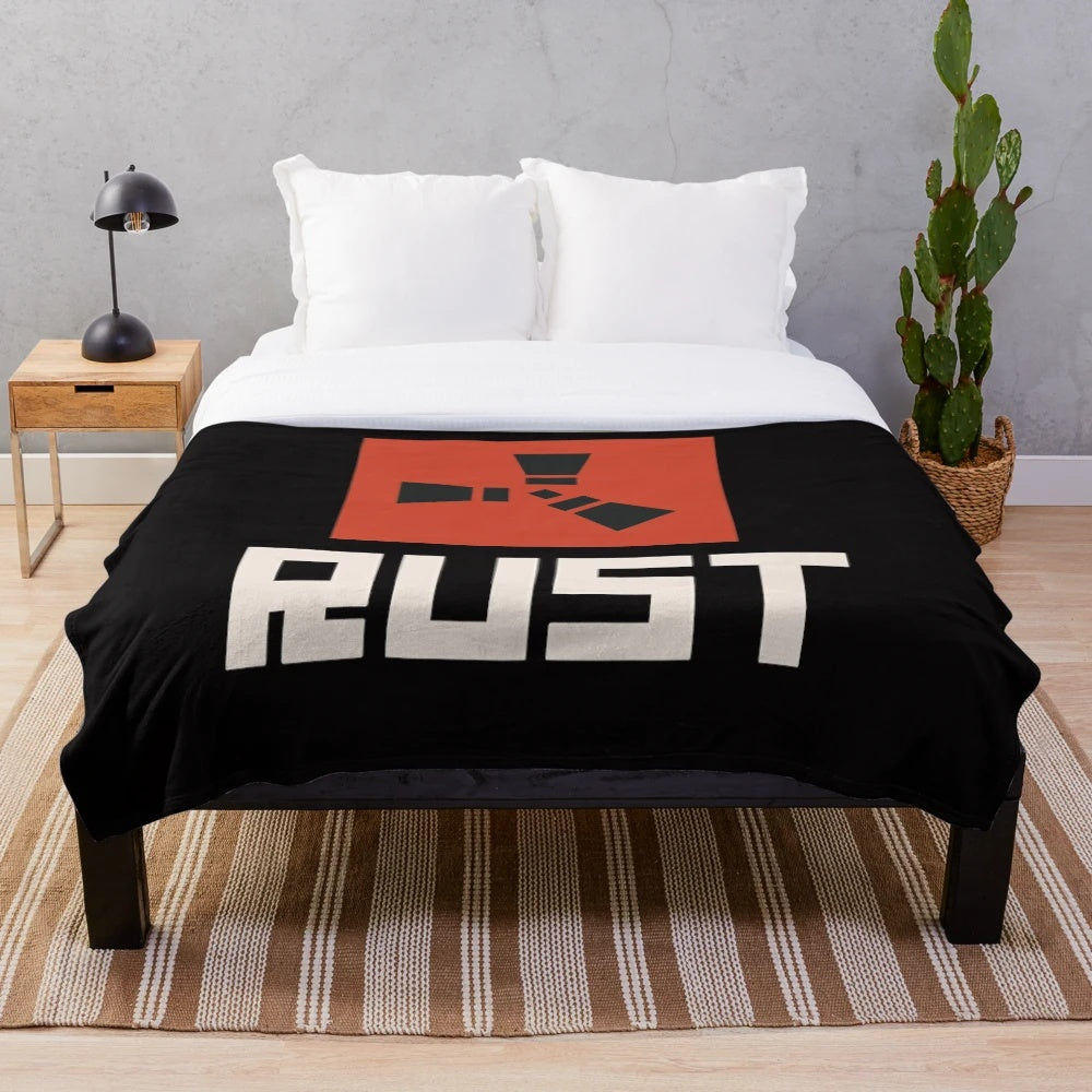 Rust game logo plush blanket