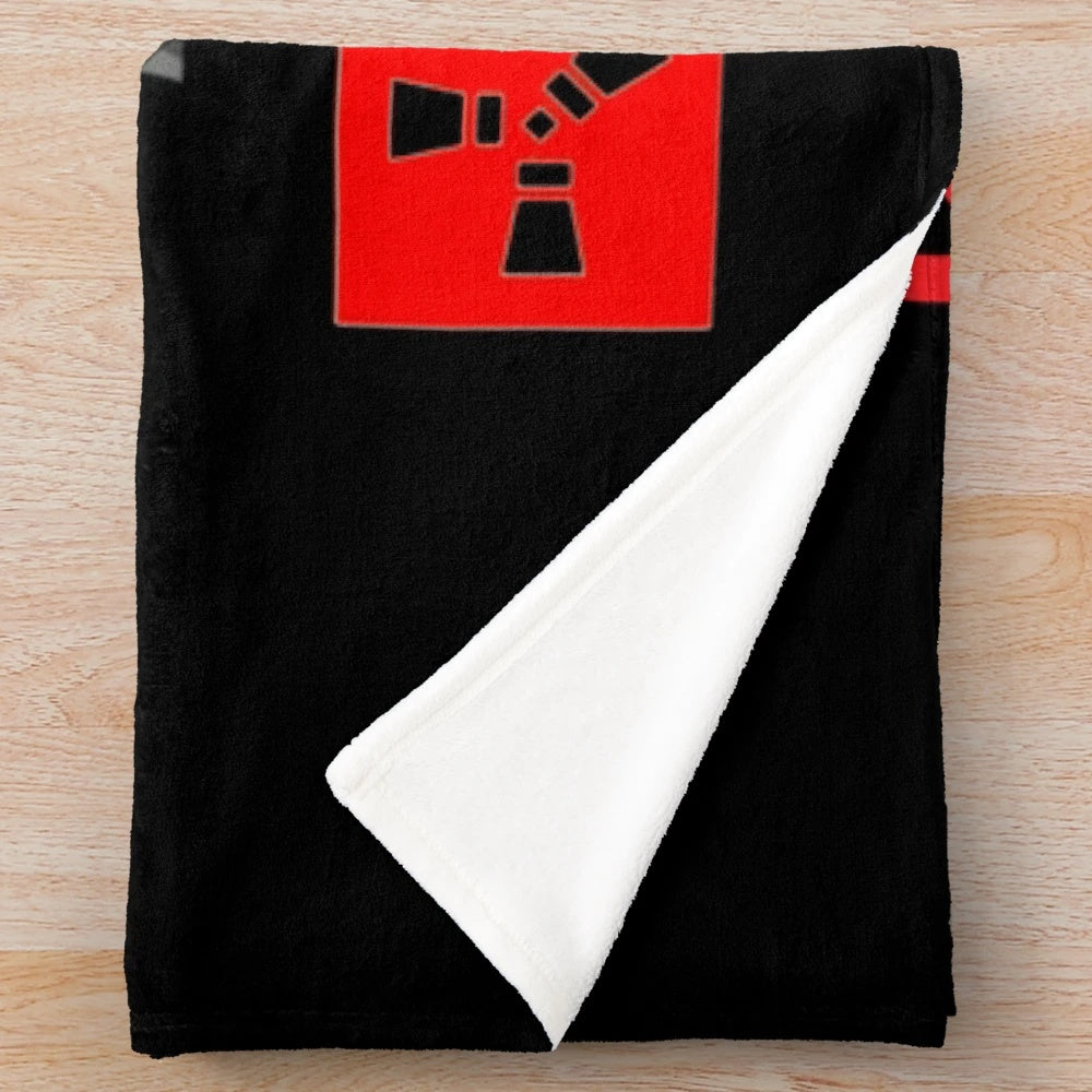 Rust video game-inspired plush blanket featuring the game's distinctive artwork and design