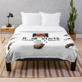 Rust-inspired plush blanket featuring a naked character on a beach