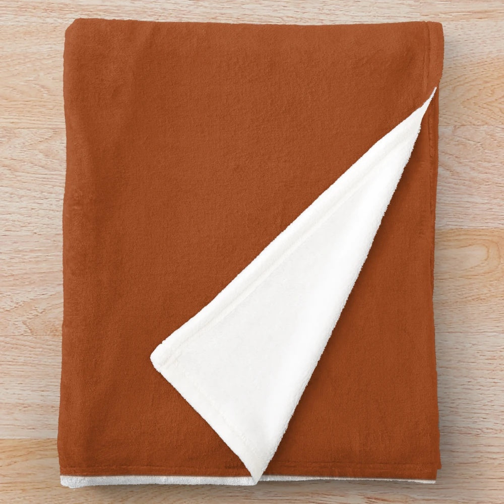 Rust orange brown plush blanket for cozy autumn home decor