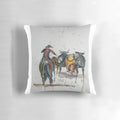 Cozy pillow with a cattle branding design, perfect for western-themed home decor