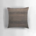 Rustic brown wood grain decorative throw pillow with a weathered, vintage appearance