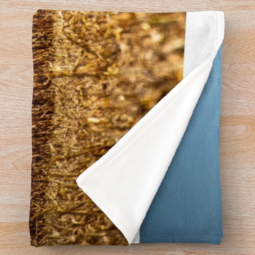 Corn harvest plush blanket with rustic farm design