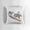 Cowboy packing on a pillow with abstract western motif