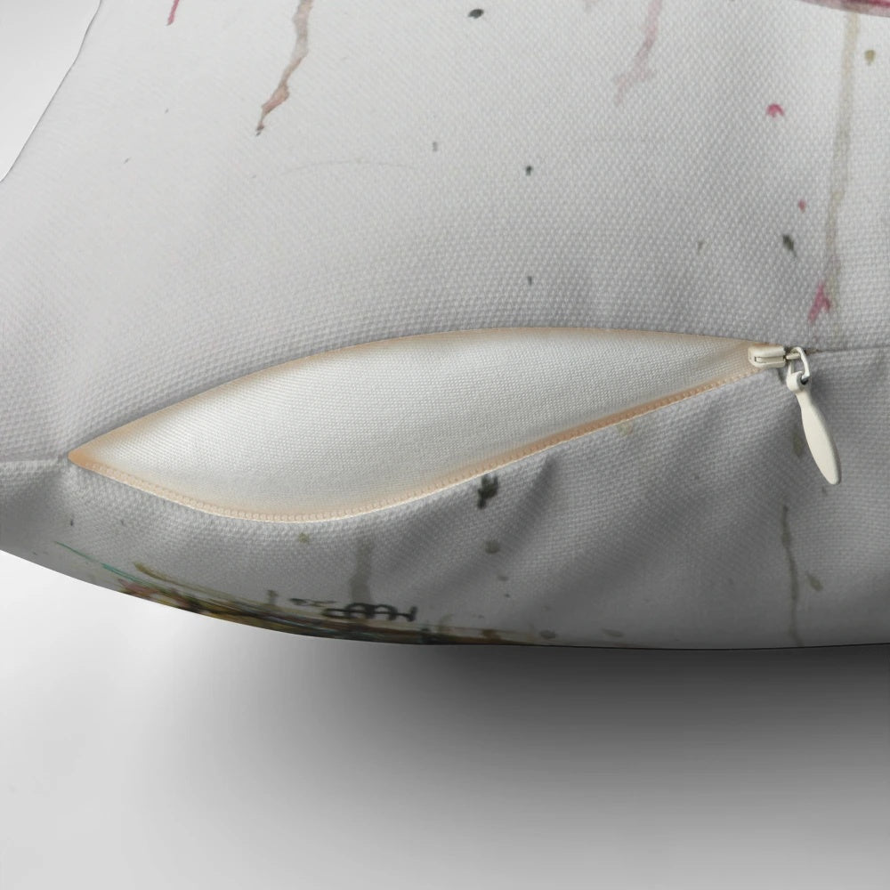 Cowboy packing on a pillow with abstract western motif