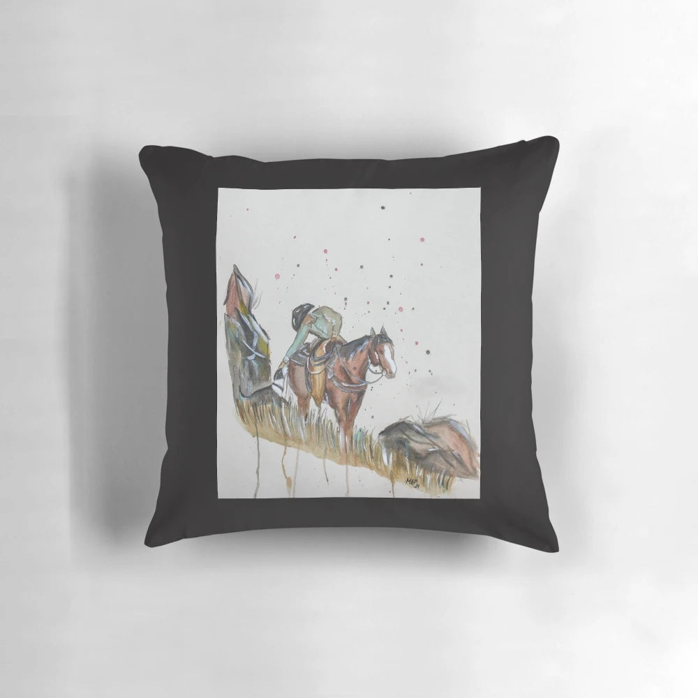 A cozy dog pillow featuring a western and ranch-inspired design, perfect for dog lovers and farmhouse home decor.
